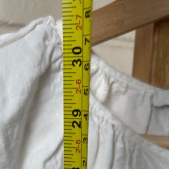 Madewell Linen White Sundress Size Small Flutter Sleeve Button Mini Dress - Picture 4 of 6